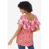 Woman Within Plus Size Ruffle Tee(Sweet Coral Mixed Bouquet)