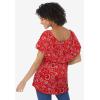 Woman Within Plus Size Ruffle Tee(Vivid Red Bandana)
