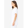 Woman Within Plus Size Short-Sleeve V-Neck Shirred Tee(White)