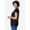 Woman Within Plus Size Side Tie Knit Tee(Black)
