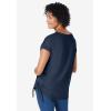 Woman Within Plus Size Side Tie Knit Tee(Navy)