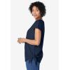 Woman Within Plus Size Side Tie Knit Tee(Navy)