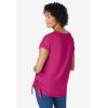 Woman Within Plus Size Side Tie Knit Tee(Raspberry)