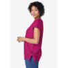 Woman Within Plus Size Side Tie Knit Tee(Raspberry)