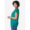 Woman Within Plus Size Side Tie Knit Tee(Waterfall)