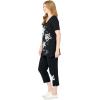 Woman Within Plus Size Starfish Tee and Capri Set(Black Starfish)
