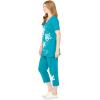 Woman Within Plus Size Starfish Tee and Capri Set(Pretty Turquoise Starfish)