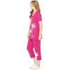 Woman Within Plus Size Starfish Tee and Capri Set(Raspberry Sorbet Starfish)