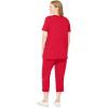 Woman Within Plus Size Starfish Tee and Capri Set(Vivid Red Starfish)