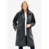 Woman Within Plus Size Twill Hooded Stadium Jacket(Dark Charcoal)