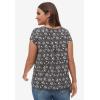 ellos Plus Size Trapeze Knit Tee(Black White Ditsy Floral)