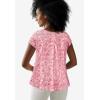 ellos Plus Size Trapeze Knit Tee(Delicate Pink White Floral)