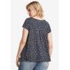 ellos Plus Size Trapeze Knit Tee(Navy White Ditsy)