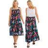 Woman Within Plus Size Convertible Dress to Skirt(Black Multi Floral)