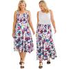Woman Within Plus Size Convertible Dress to Skirt(White Coral Floral)