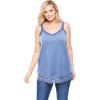 Woman Within Plus Size Lace-Trim V-Neck Tank(French Blue)