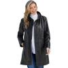 Woman Within Plus Size Leather Swing Coat(Black)