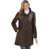 Woman Within Plus Size Leather Swing Coat(Chocolate)