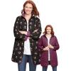 Woman Within Plus Size Reversible Quilted Barn Jacket(Deep Claret Black Prairie Floral)