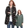 Woman Within Plus Size Reversible Quilted Barn Jacket(Pine Black Prairie Floral)