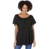 Woman Within Plus Size Ruffle Tee(Black)