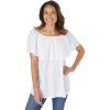 Woman Within Plus Size Ruffle Tee(White)