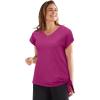 Woman Within Plus Size Side Tie Knit Tee(Raspberry)