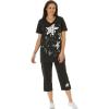 Woman Within Plus Size Starfish Tee and Capri Set(Black Starfish)