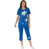 Woman Within Plus Size Starfish Tee and Capri Set(Bright Cobalt Starfish)