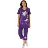 Woman Within Plus Size Starfish Tee and Capri Set(Radiant Purple Starfish)