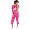 Woman Within Plus Size Starfish Tee and Capri Set(Raspberry Sorbet Starfish)