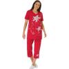 Woman Within Plus Size Starfish Tee and Capri Set(Vivid Red Starfish)