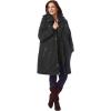 Woman Within Plus Size Twill Hooded Stadium Jacket(Black)