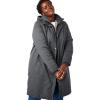 Woman Within Plus Size Twill Hooded Stadium Jacket(Dark Charcoal)