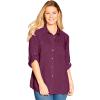 Woman Within Plus Size Utility Button Down Shirt(Deep Claret)