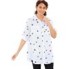 Woman Within Plus Size Utility Button Down Shirt(White Stars)