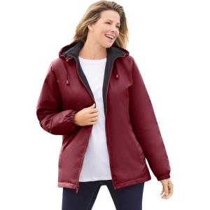 Woman Within Plus Size Storm Raincoat(Merlot)