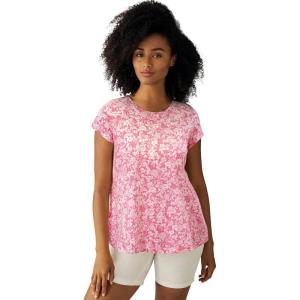 ellos Plus Size Trapeze Knit Tee(Delicate Pink White Floral)