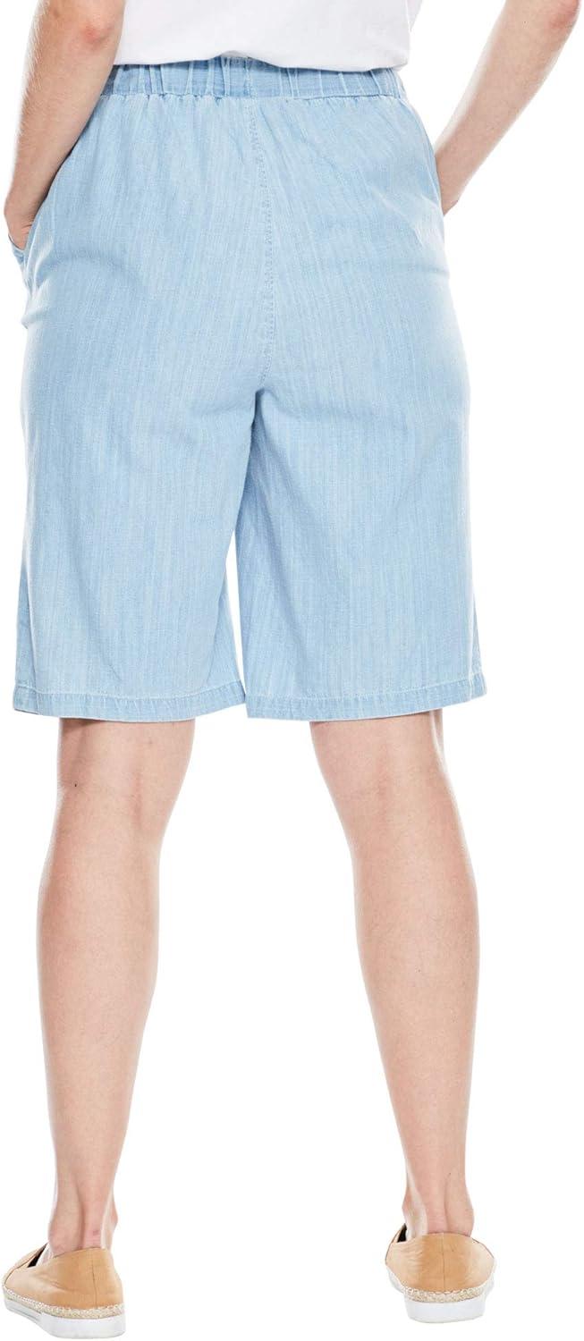 imageWoman Within Plus Size Drawstring Denim ShortIndigo