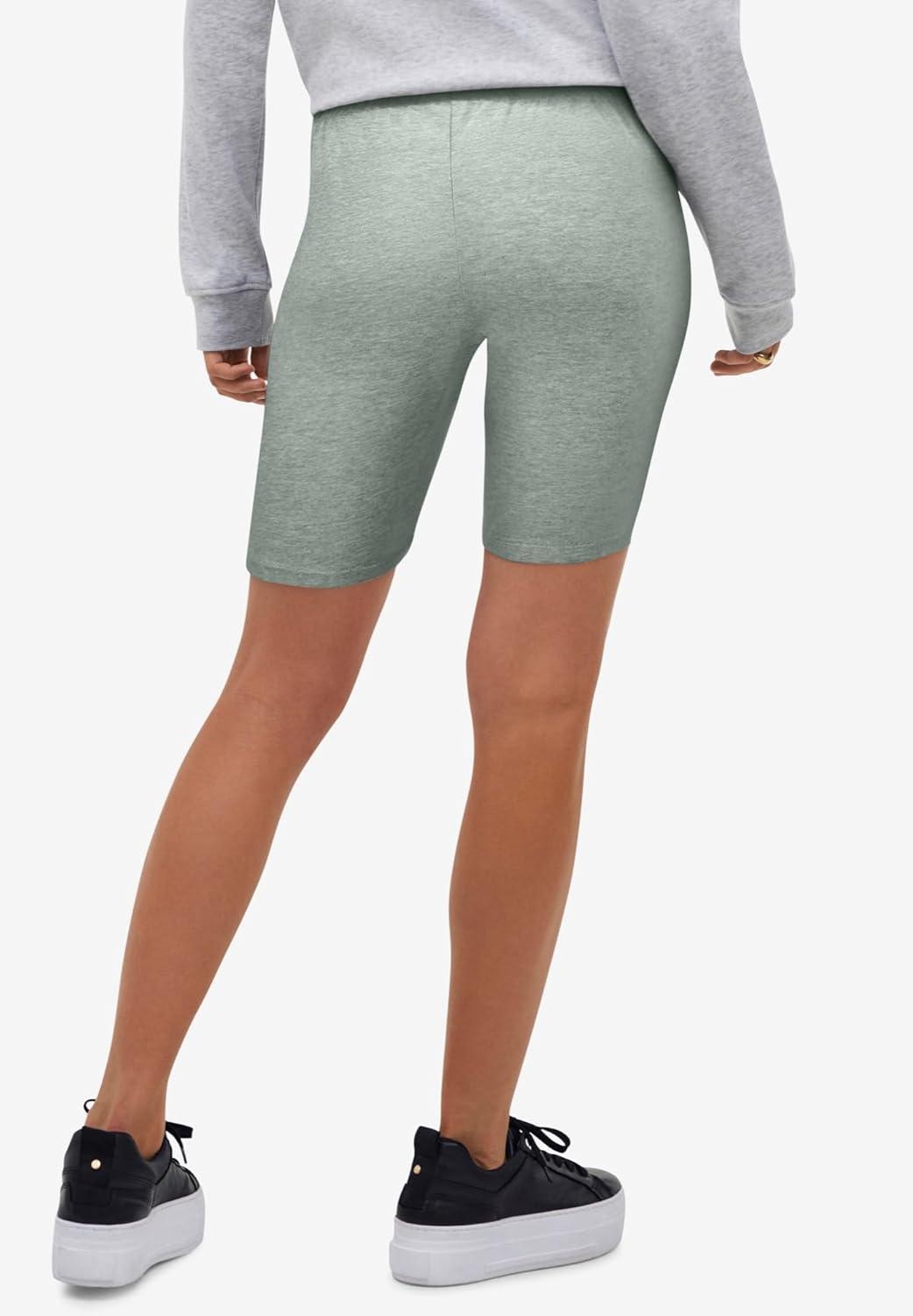 imageellos Plus Size Stretch Knit Bike ShortsGrey Spruce