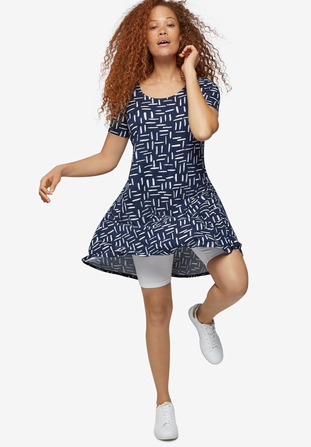 imageellos Plus Size Stretch Knit Bike ShortsHeather Grey