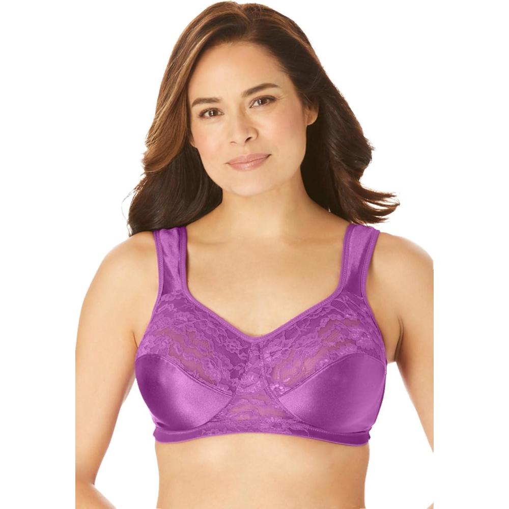 imageComfort Choice Womens Plus Size Easy Enhancer Wireless BraFresh Berry