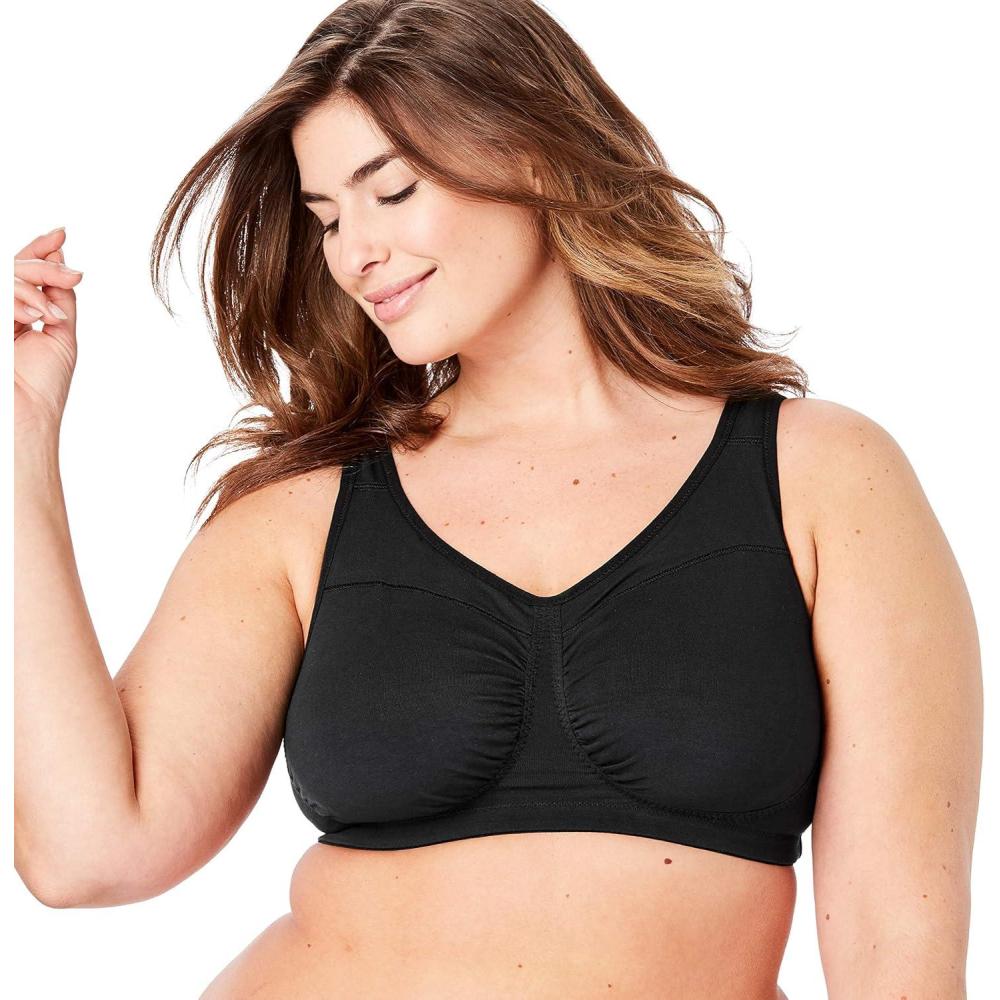 imageComfort Choice Womens Plus Size Wireless Leisure BraBlack