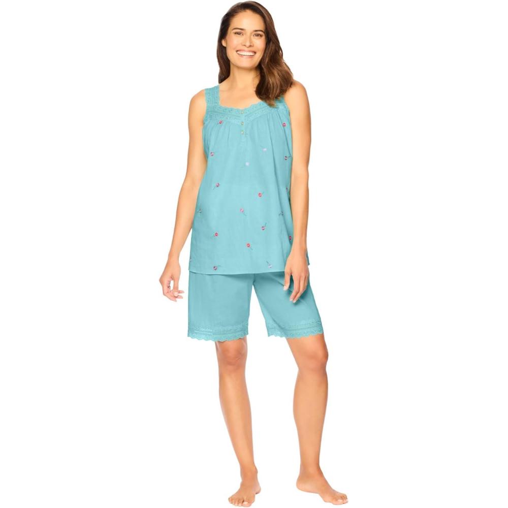 imageDreams ampamp Co Plus Size 2Piece Short PJ SetPale Ocean