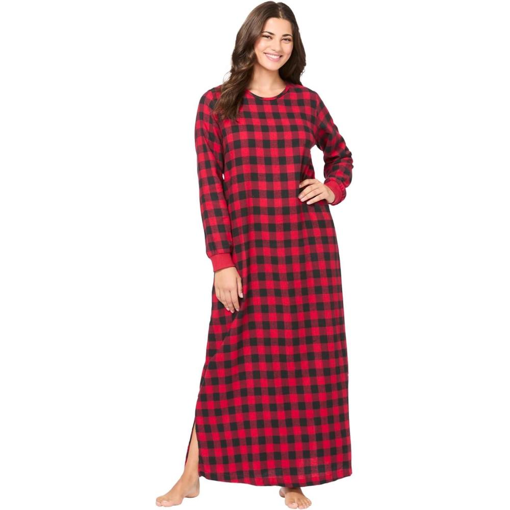 imageDreams ampamp Co Plus Size Cotton Flannel LoungerRed Buffalo