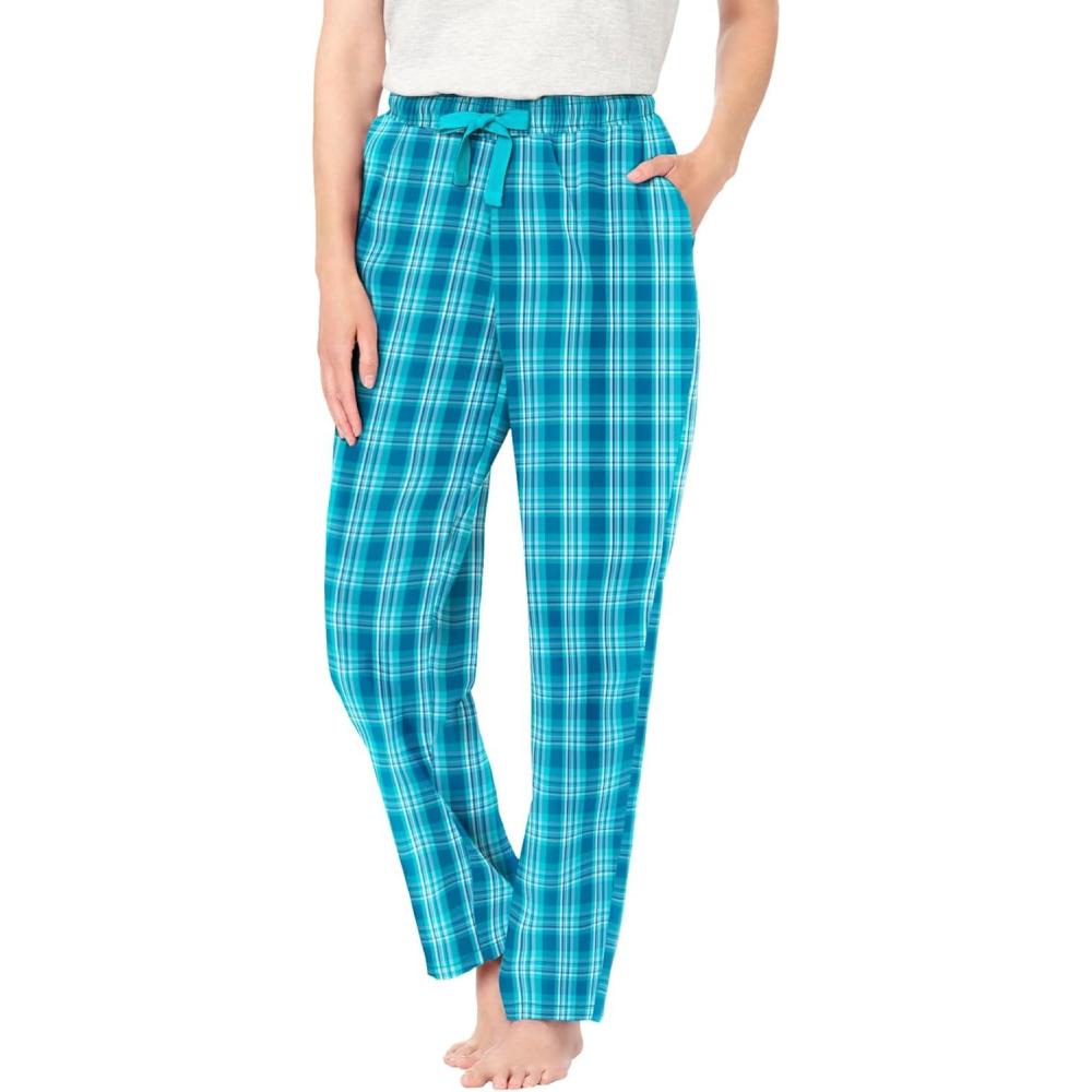 imageDreams ampamp Co Plus Size Cotton Flannel PantsDeep Teal Plaid