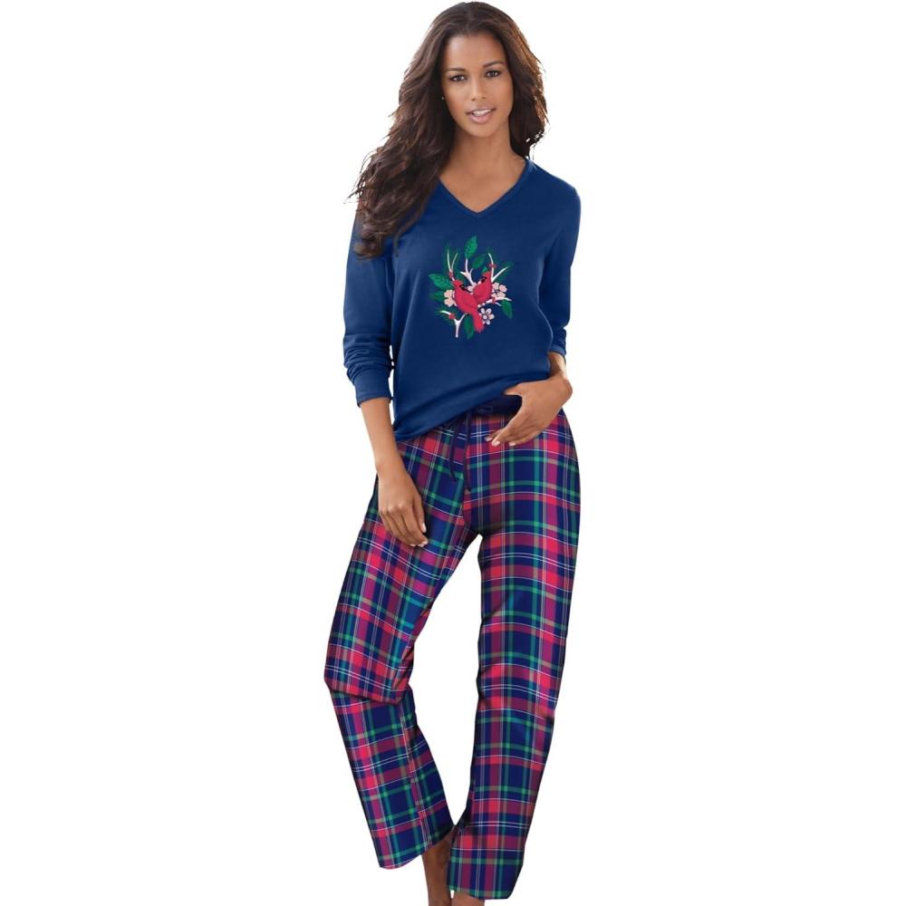 imageDreams ampamp Co Plus Size Cozy Pajama SetEvening Blue Plaid