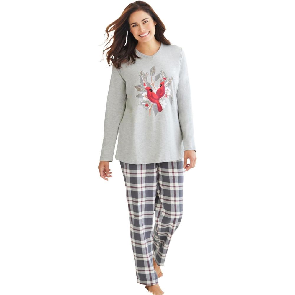 imageDreams ampamp Co Plus Size Cozy Pajama SetGrey Plaid