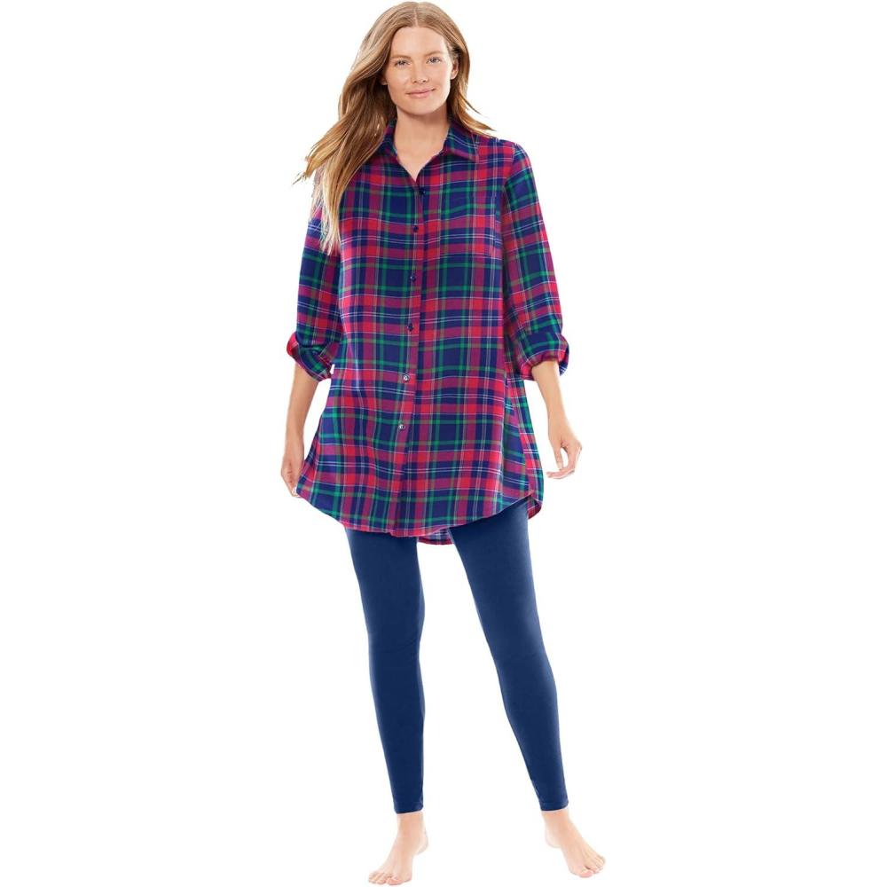 imageDreams ampamp Co Plus Size Plaid PJ SetEvening Blue Plaid