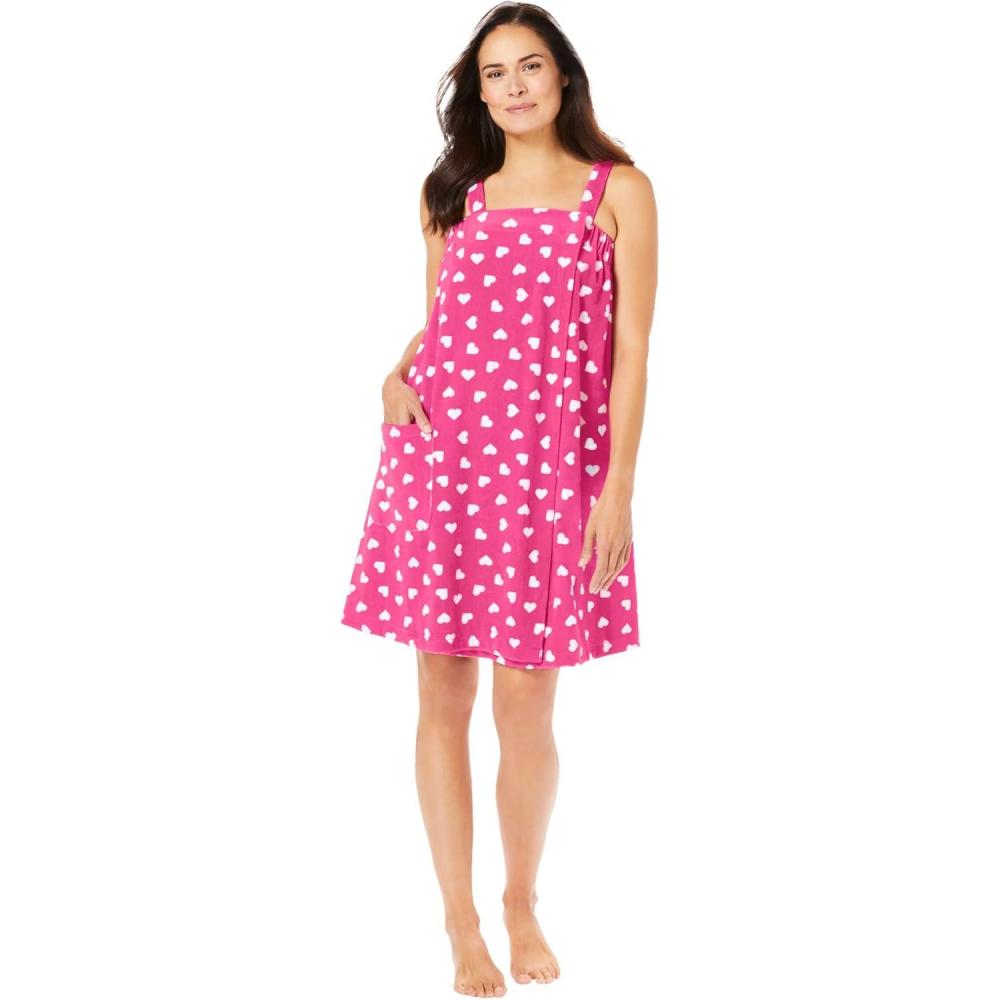 imageDreams ampamp Co Plus Size Velour Towel WrapRaspberry Sorbet Hearts